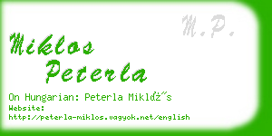 miklos peterla business card